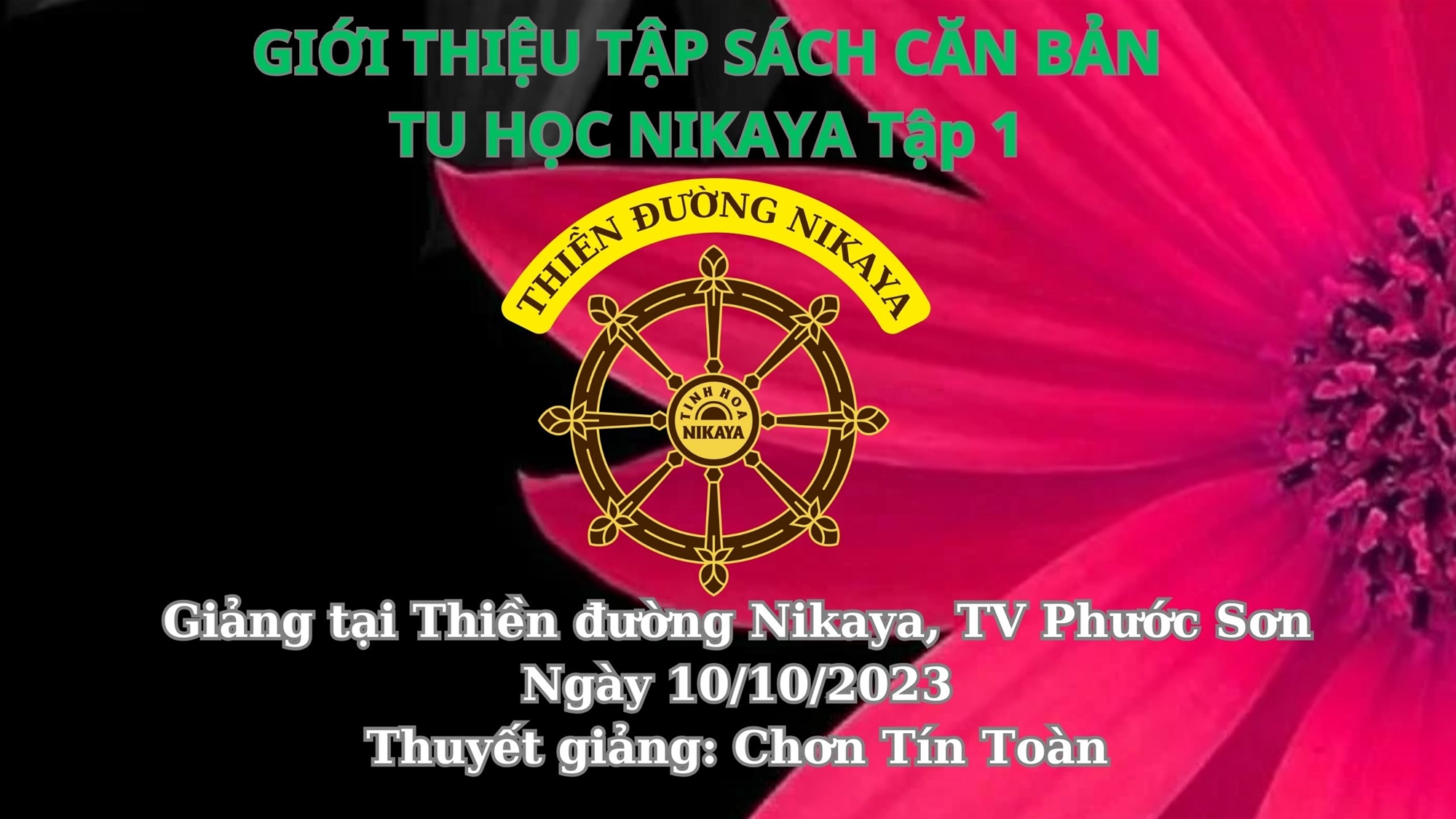 160_ GIỚI THIỆU TẬP SÁCH CĂN BẢN TU HỌC NIKAYA TẬP 1_ CHƠN TÍN TOÀN