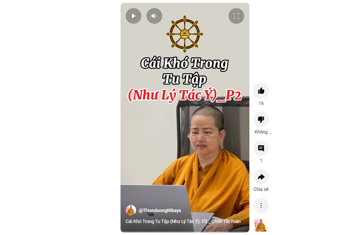 CÁI KHÓ TRONG TU TẬP ( NHƯ LÝ TÁC Ý) P.2_ CHƠN TÍN TOÀN
