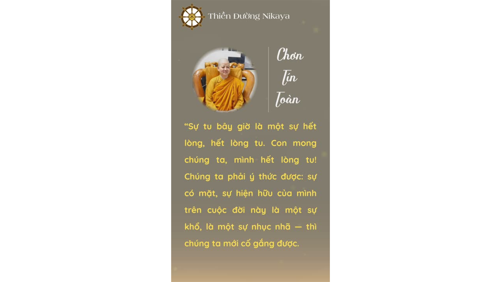 THẤY KHỔ ĐỂ MÀ TU! _ CHƠN TÍN TOÀN