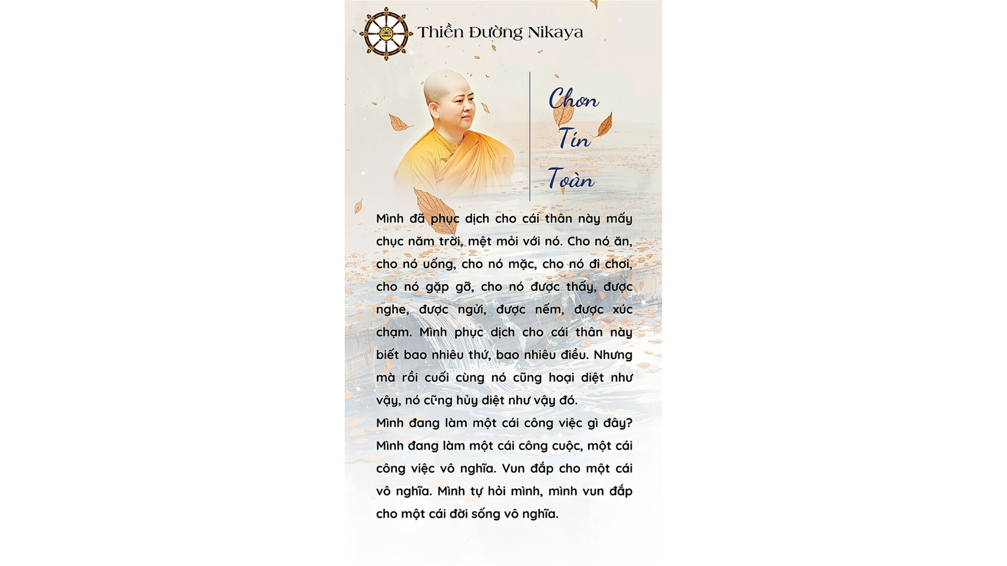 CHÚNG TA CÓ BIẾT, MÌNH NHƯ CON “DÃ TRÀNG” KHÔNG?_ CHƠN TÍN TOÀN 