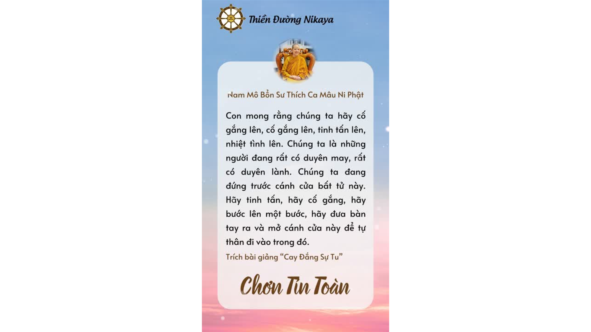 QUYẾT TÂM BƯỚC VÀO CÁNH CỬA BẤT TỬ! _ CHƠN TÍN TOÀN