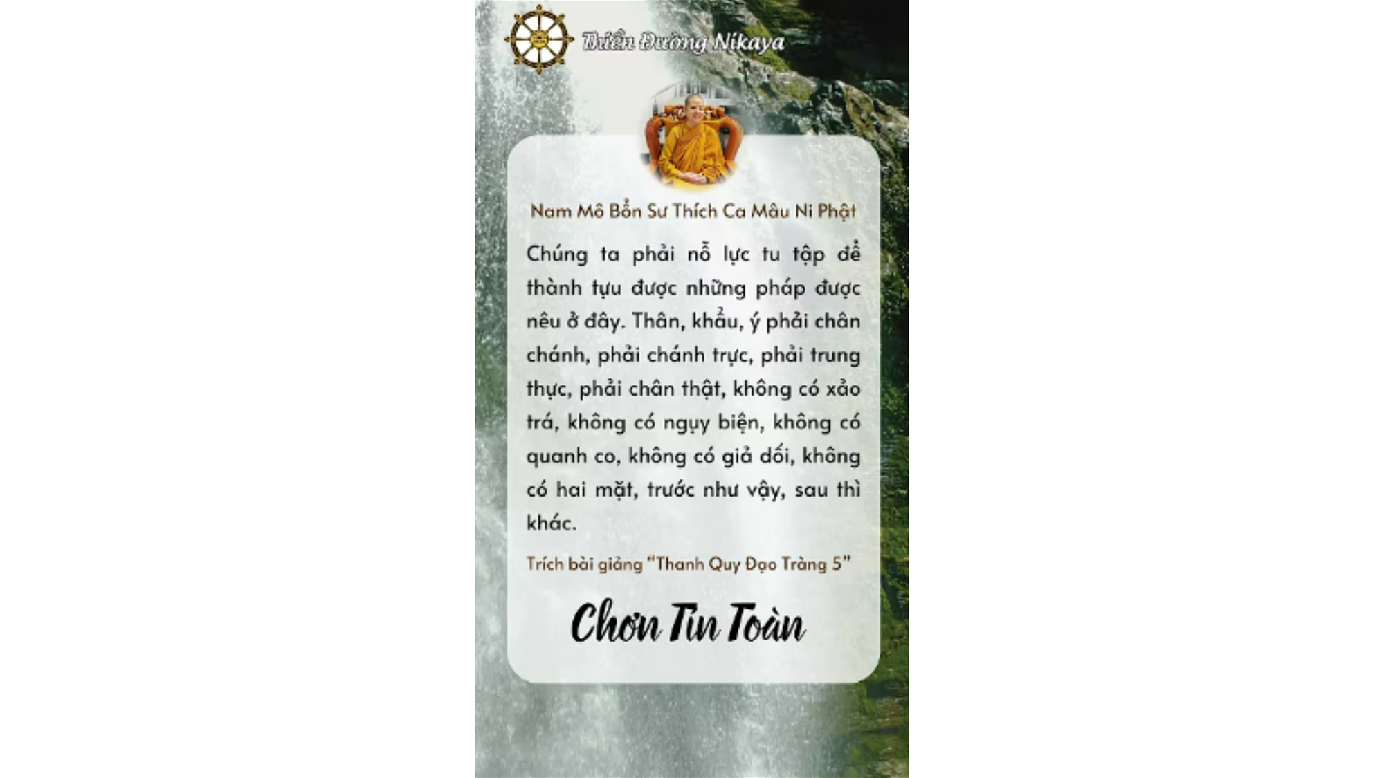 KHÔNG HAI MẶT - KHÔNG XẢO TRÁ _ CHƠN TÍN TOÀN