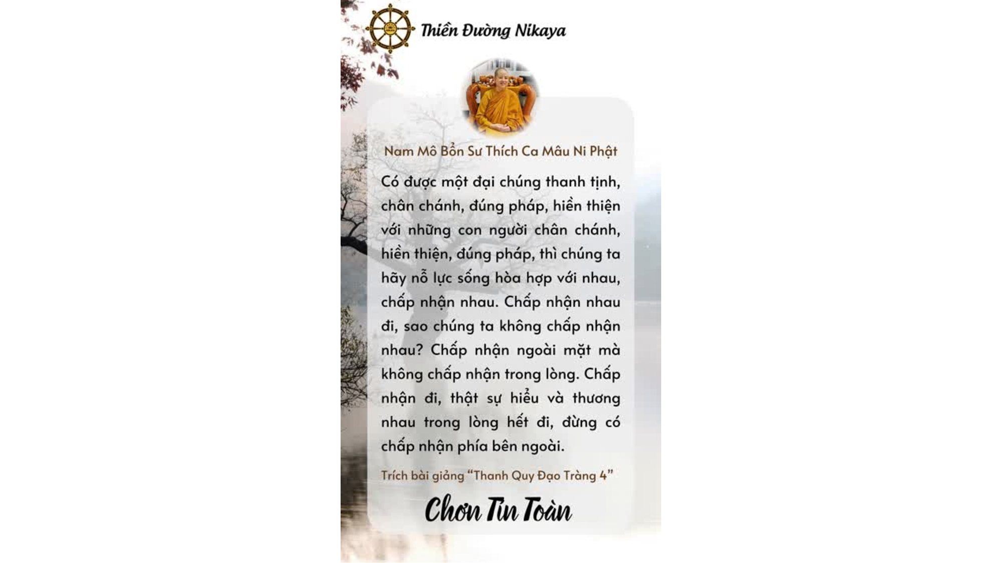 CHÂN THÀNH CHẤP NHẬN NHAU _ CHƠN TÍN TOÀN