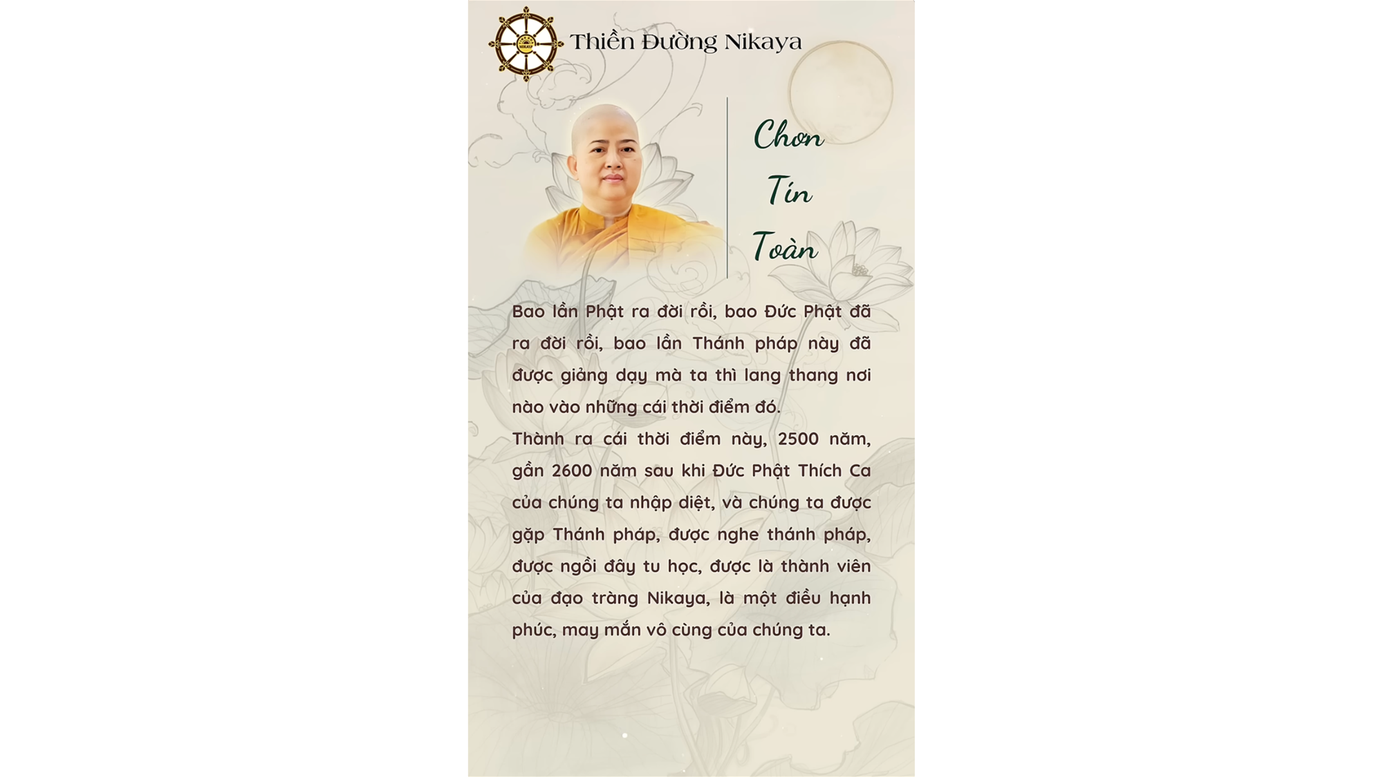 ĐIỀU MAY MẮN HIẾM CÓ TRONG VÔ LƯỢNG KIẾP _ CHƠN TÍN TOÀN