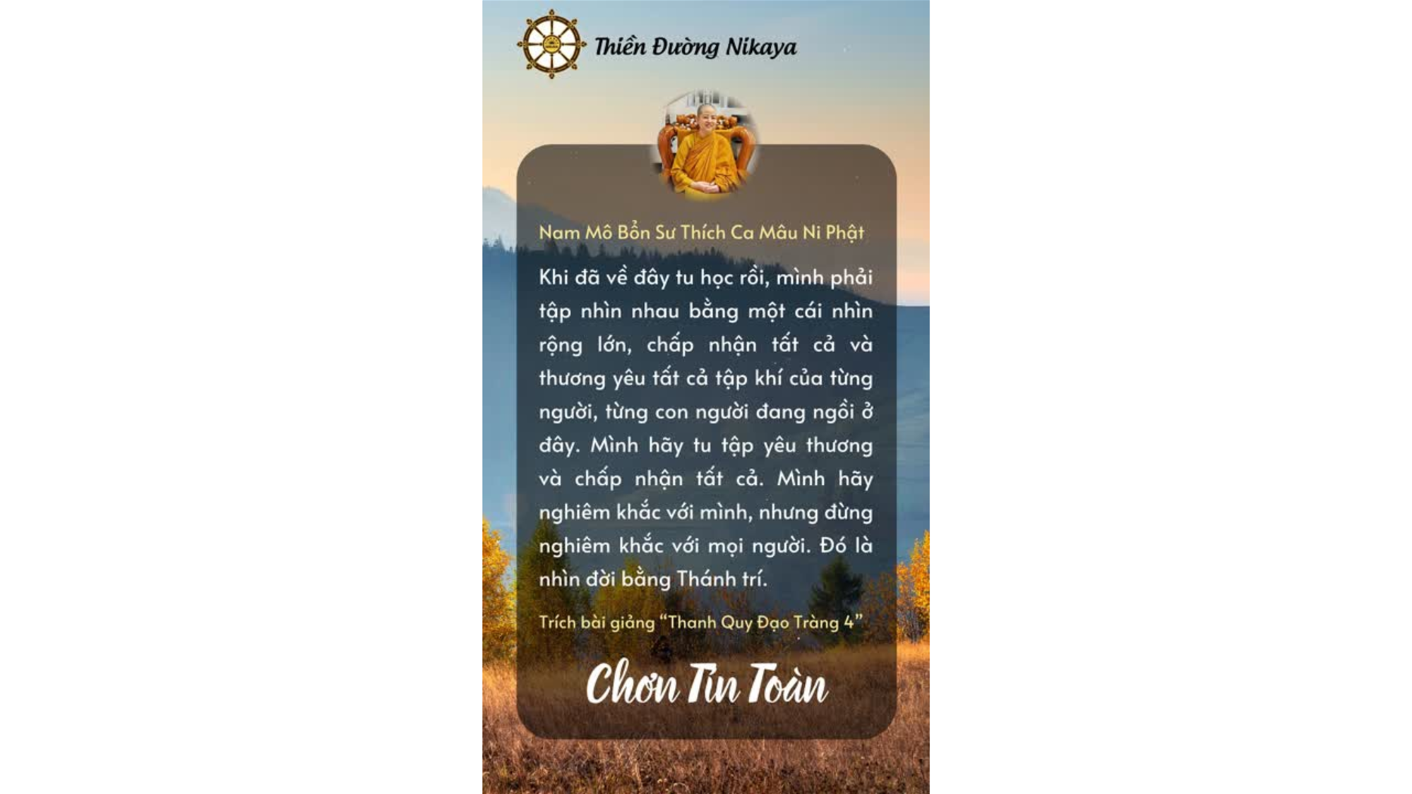 CHẤP NHẬN NHAU TRONG HIỂU THƯƠNG _ CHƠN TÍN TOÀN