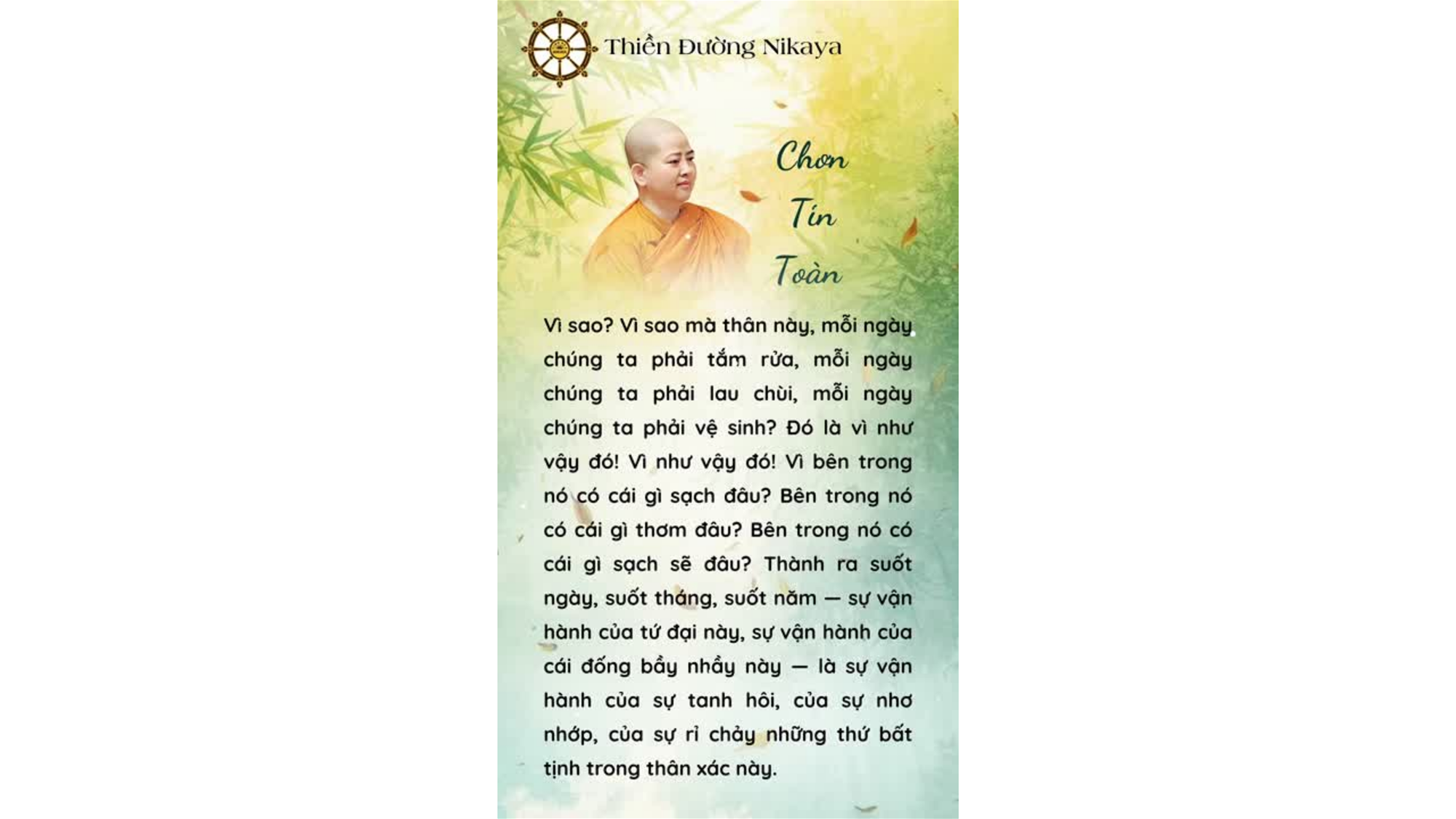 ÔI! THÂN NÀY LÀ GÌ THẾ NÀY! _ CHƠN TÍN TOÀN