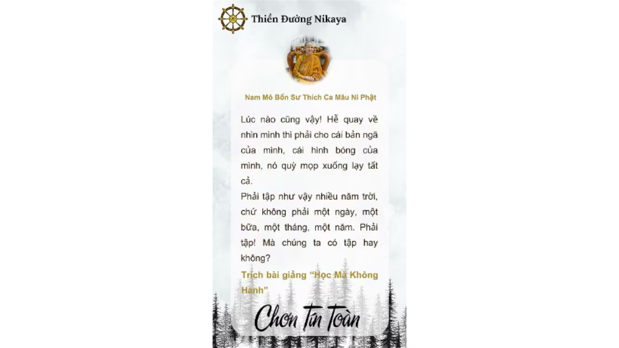 MUỐN TU, PHẢI DIỆT BẢN NGÃ _ CHƠN TÍN TOÀN