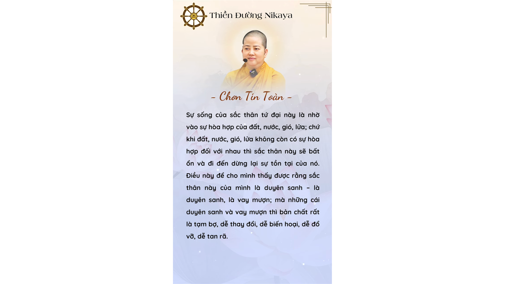 SẮC THÂN NÀY VỐN LÀ VAY MƯỢN _ CHƠN TÍN TOÀN