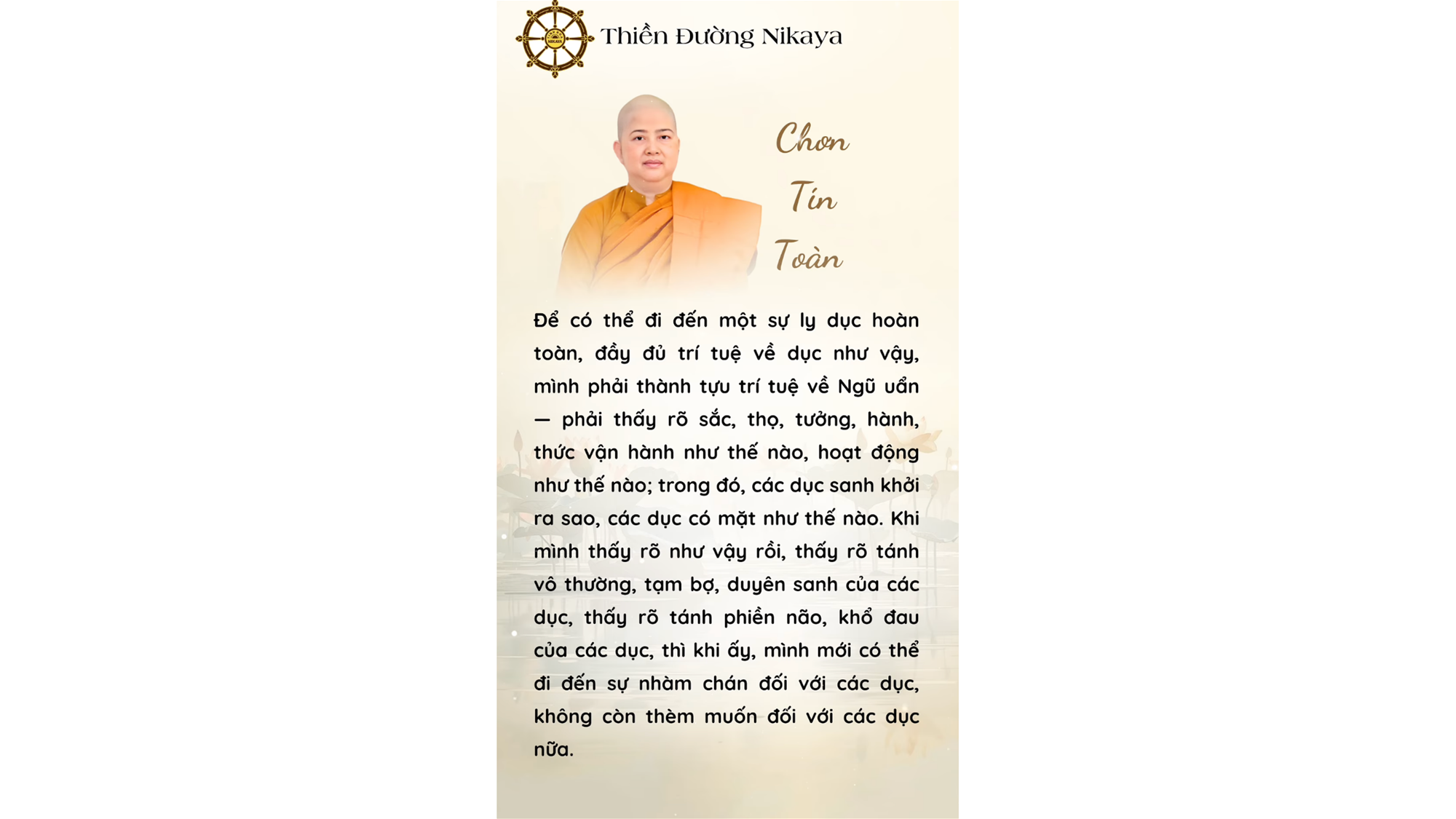 DỤC LÀ KHỔ, SAO TA CÒN MÊ ĐẮM? _ CHƠN TÍN TOÀN