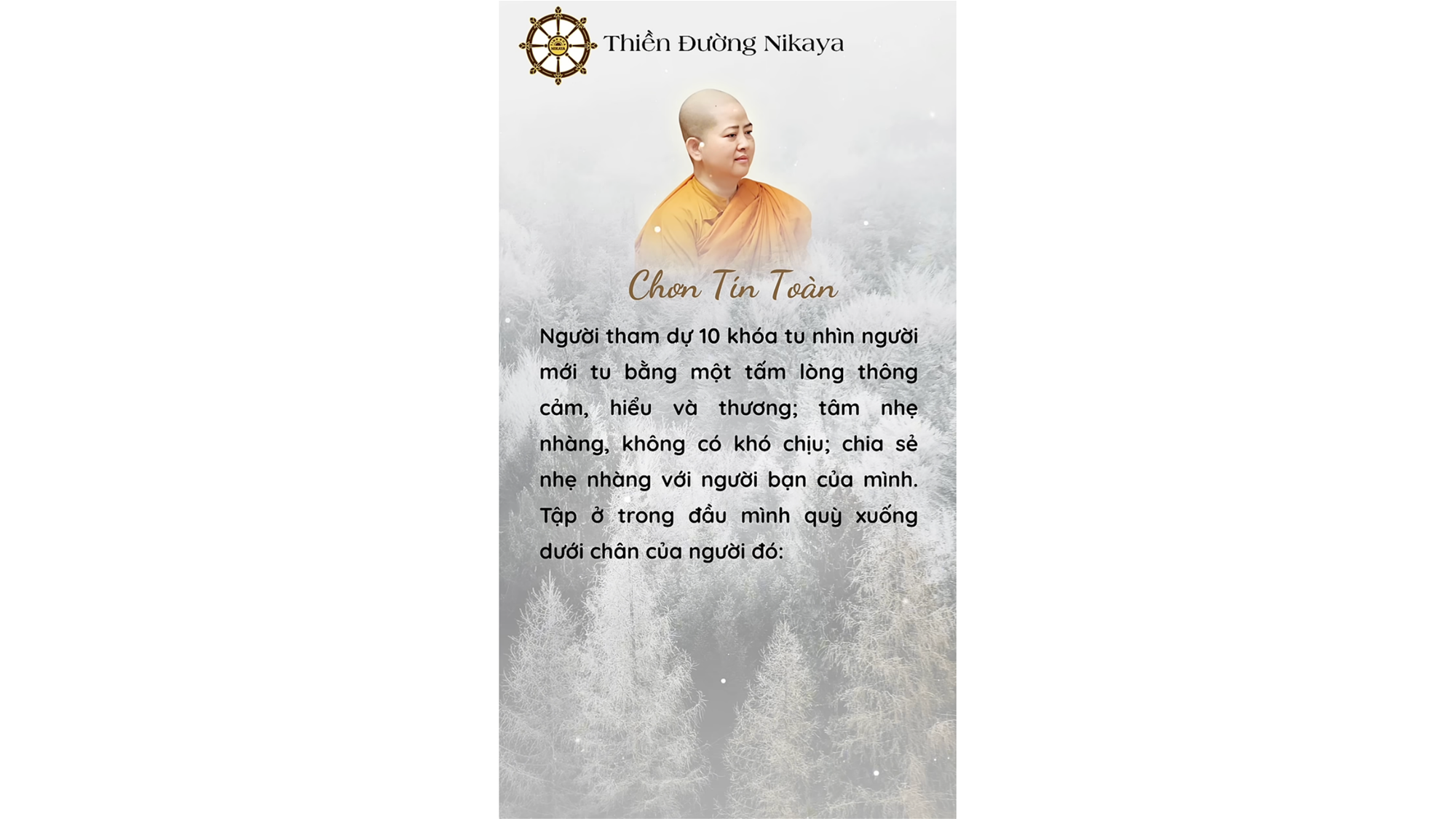 TU LÂU KHÔNG PHẢI ĐỂ HƠN NGƯỜI, MÀ ĐỂ HẠ MÌNH XUỐNG _ CHƠN TÍN TOÀN