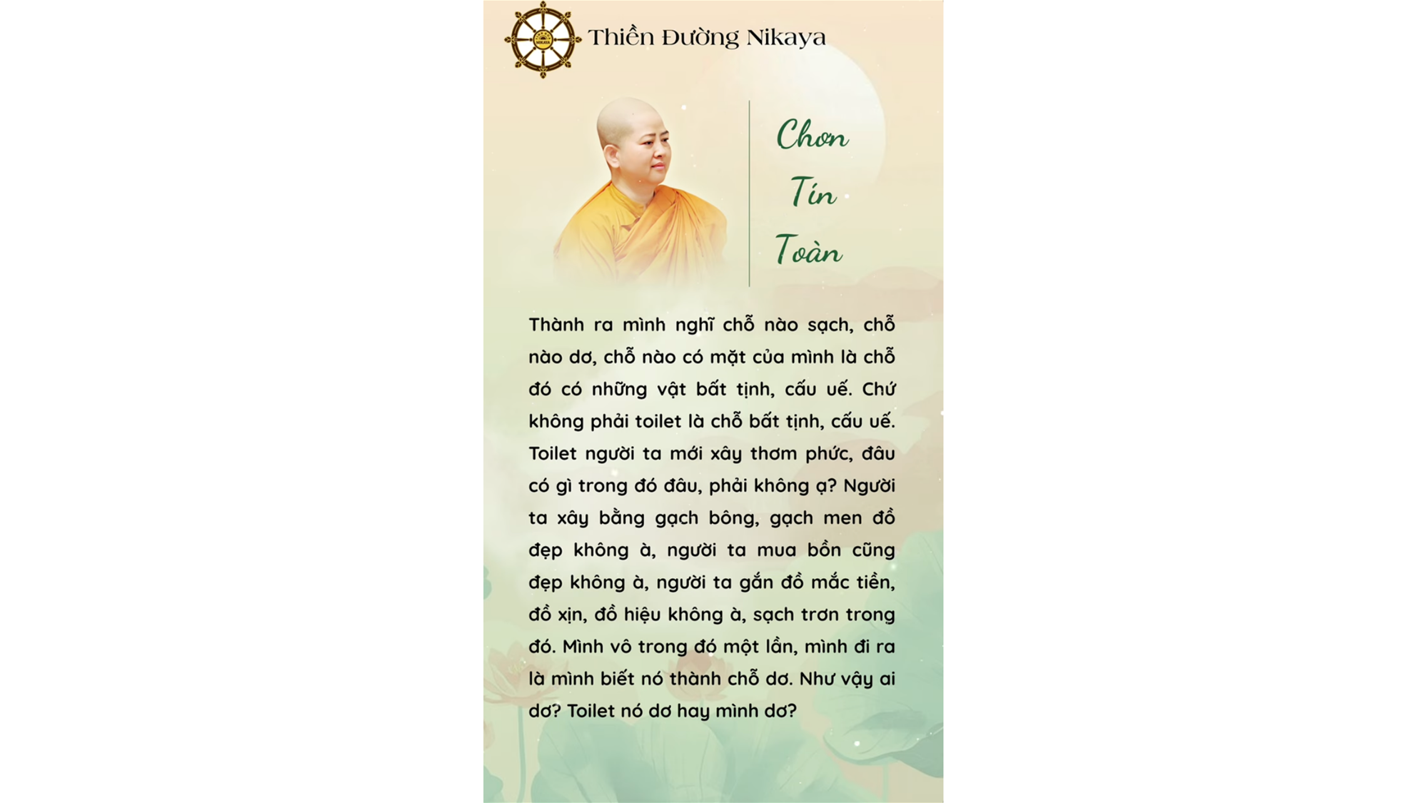 KHÔNG CÓ GÌ HAY HO TRONG TỨ ĐẠI NÀY! _ CHƠN TÍN TOÀN