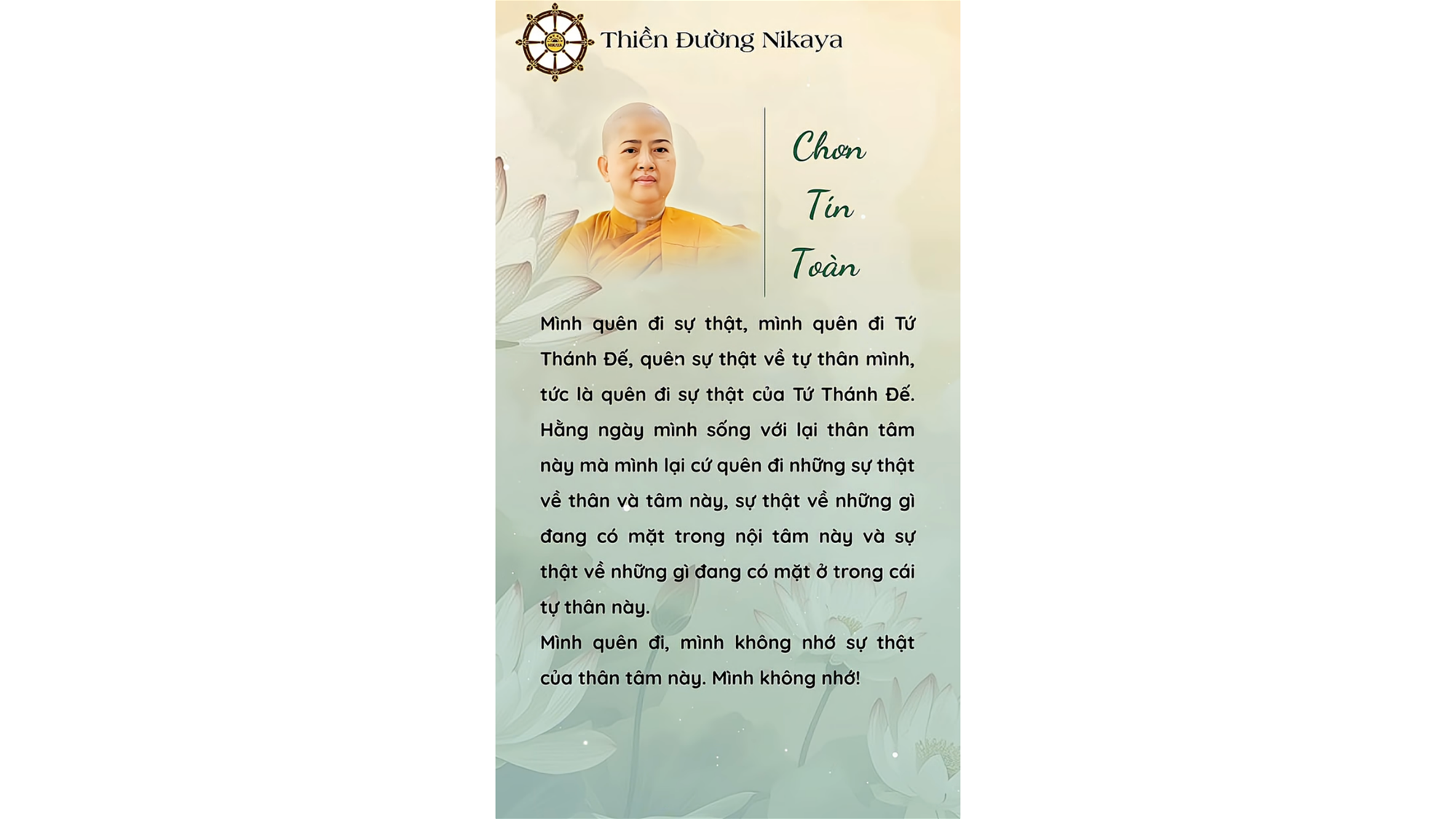 SỰ THẬT NGAY ĐÂY... SAO TA KHÔNG THẤY? _ CHƠN TÍN TOÀN