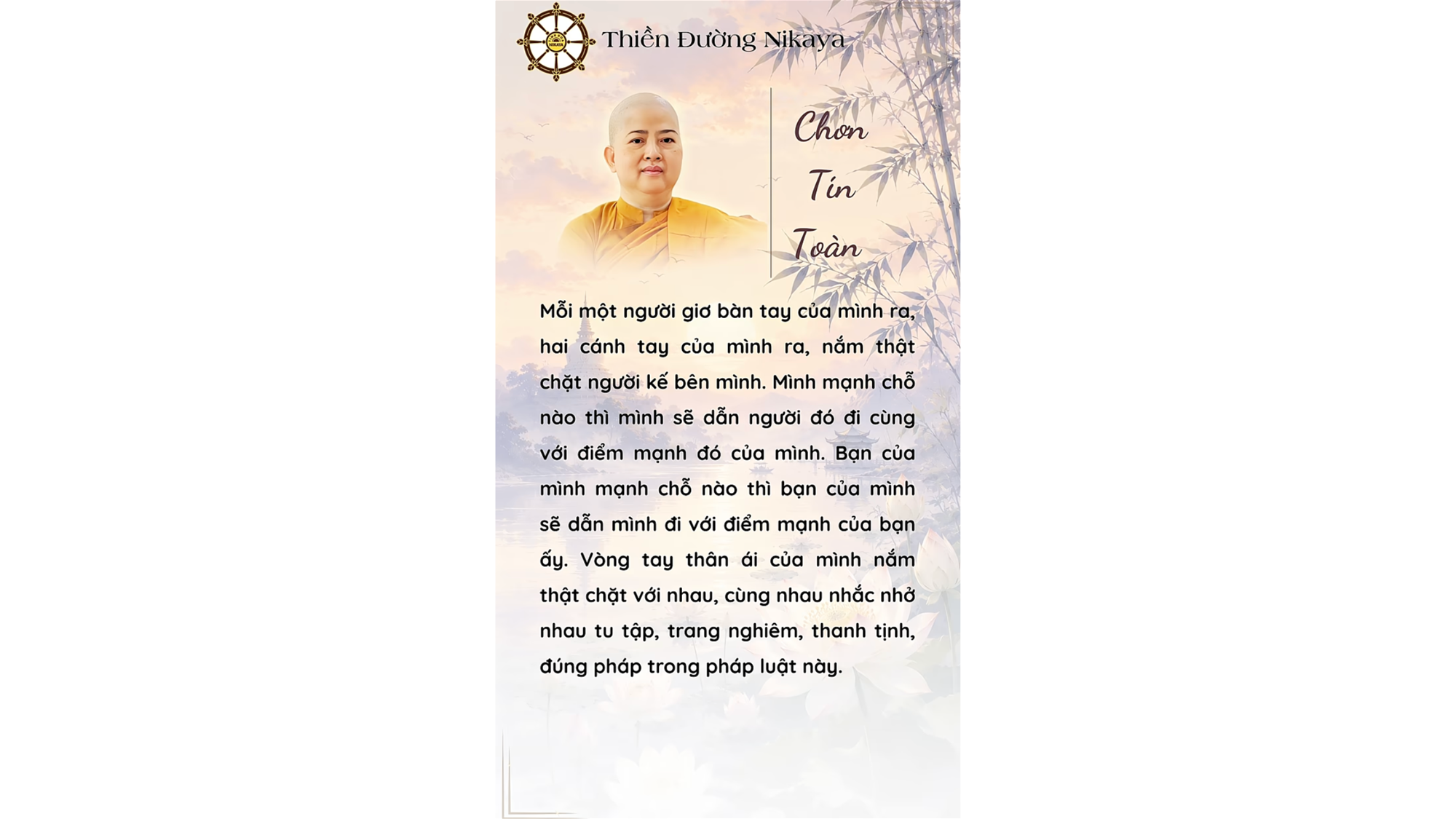 CÙNG NHAU NHẮC NHỞ, CÙNG NHAU GIẢI THOÁT _ CHƠN TÍN TOÀN