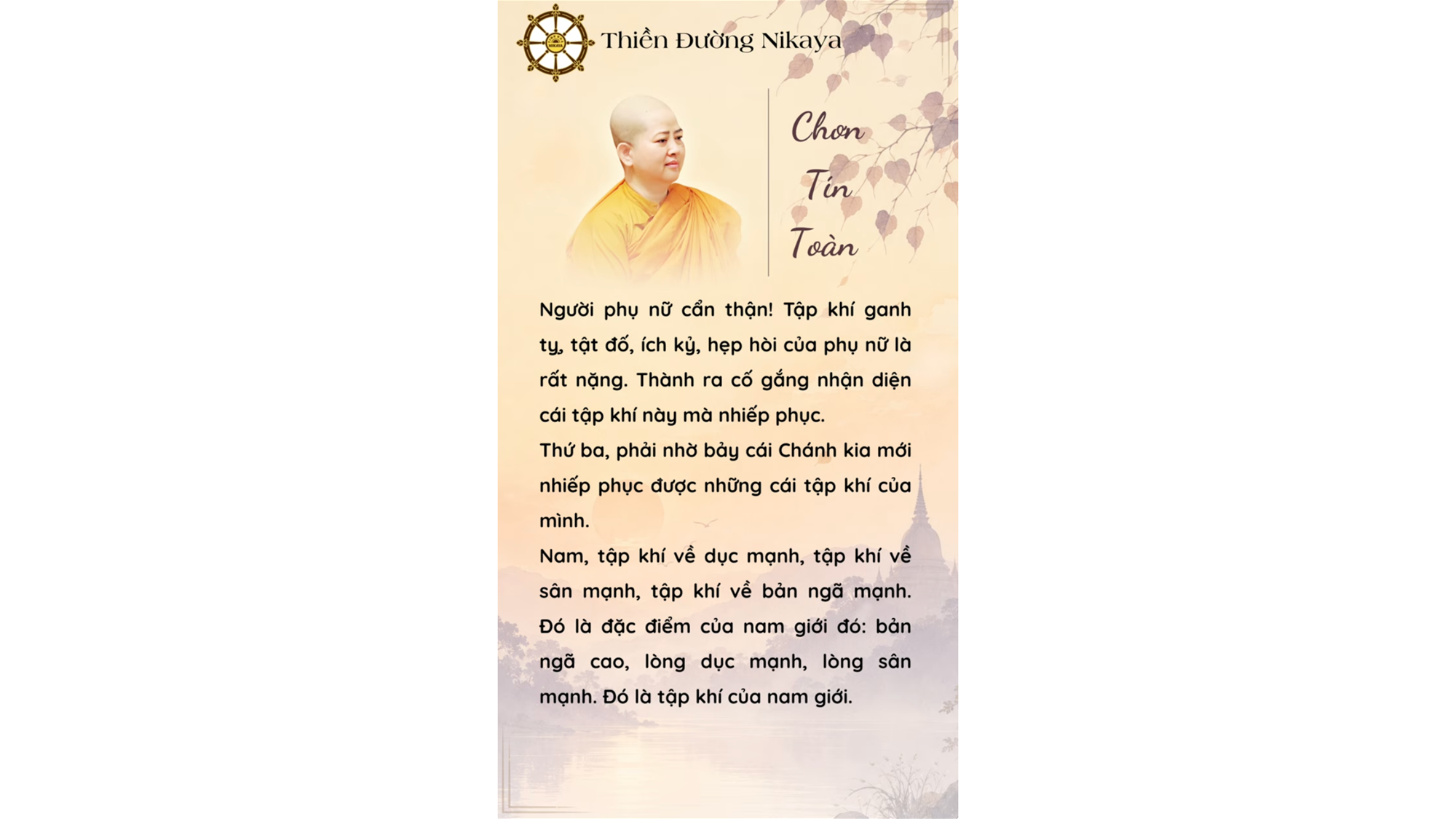 ĐỪNG TỰ CHUỐC LẤY KHỔ ĐAU! _ CHƠN TÍN TOÀN