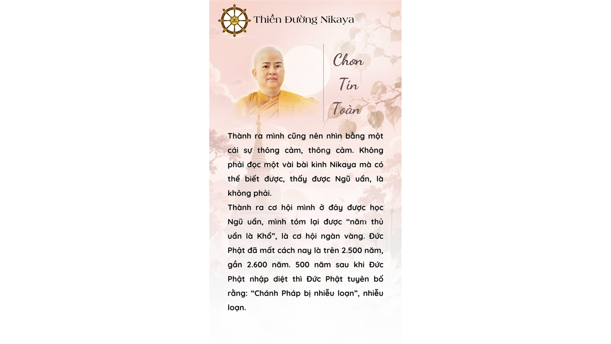 HÃY TRÂN QUÝ CƠ DUYÊN HIẾM CÓ NÀY! _ CHƠN TÍN TOÀN