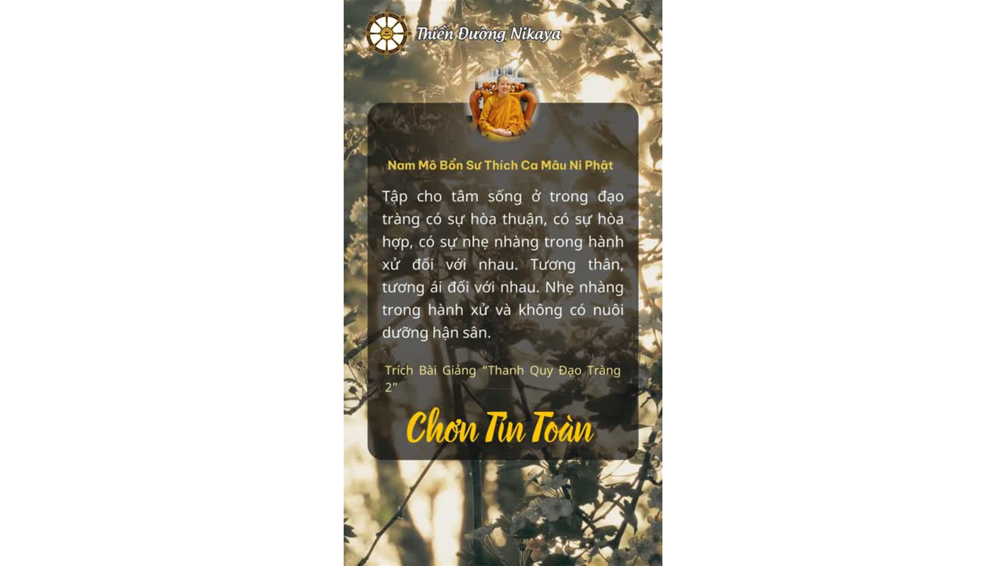 TÂM CÀNG HIỀN HÒA - ĐỜI SỐNG CÀNG BÌNH AN _ CHƠN TÍN TOÀN