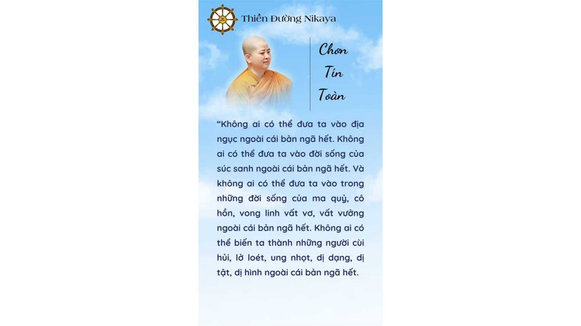 KHÔNG AI HẠI TA NGOÀI BẢN NGÃ! _ CHƠN TÍN TOÀN