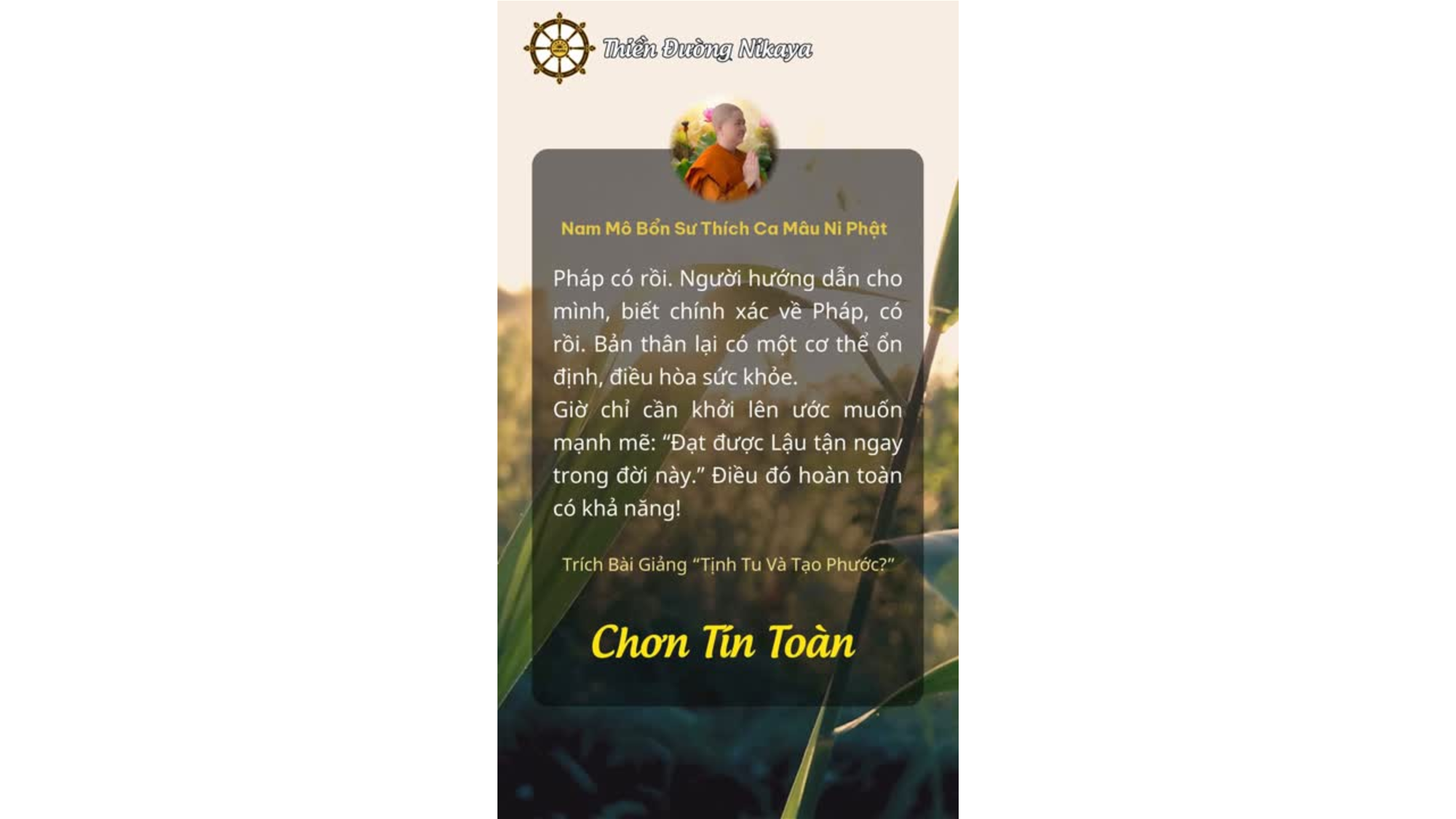 QUYẾT LẬU TẬN NGAY TRONG ĐỜI NÀY! _ CHƠN TÍN TOÀN