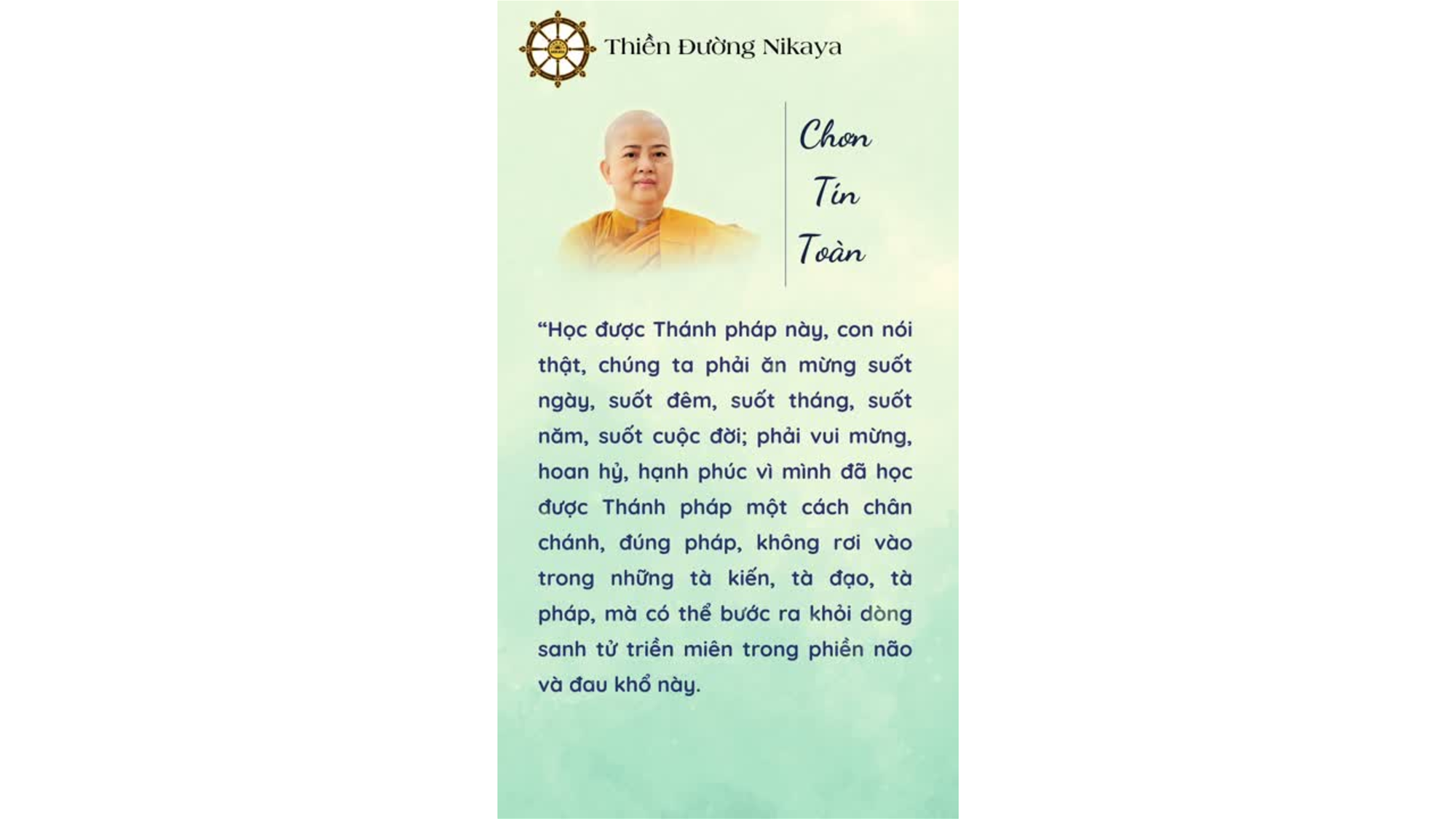 HÃY HOAN HỶ LÊN! VÌ ĐỜI NÀY MÌNH GẶP ĐƯỢC CHÁNH PHÁP _ CHƠN TÍN TOÀN