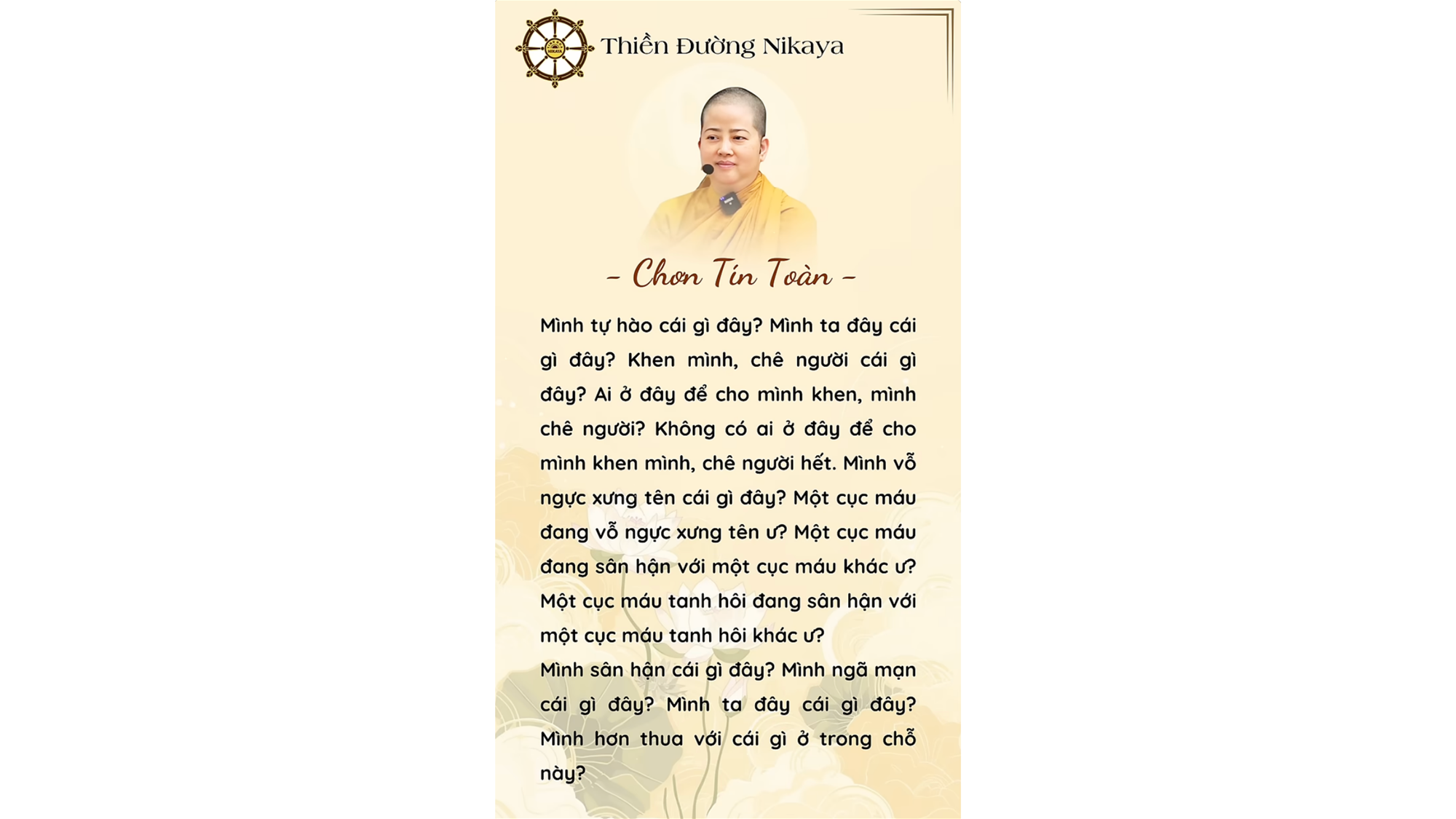 MÌNH CHẲNG LÀ AI TRÊN CUỘC ĐỜI NÀY! _ CHƠN TÍN TOÀN