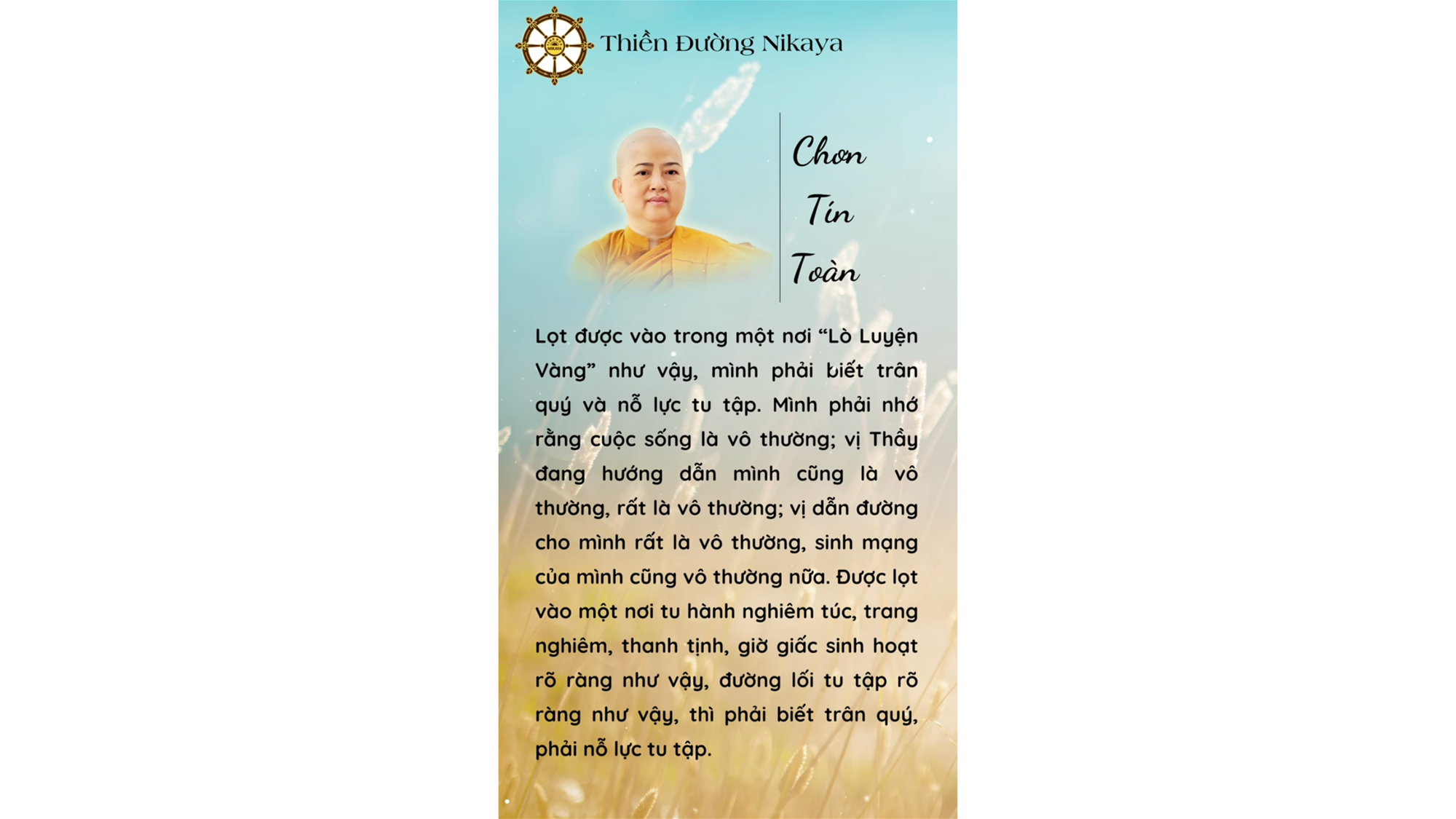 ĐỪNG BỎ LỠ CHIẾC THUYỀN BÁT NHÃ TỐI THƯỢNG NÀY! _ CHƠN TÍN TOÀN