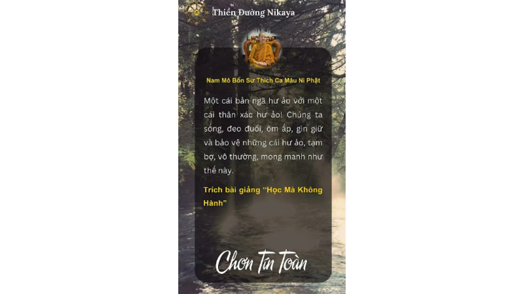 BẢN NGÃ NÀY CHỈ LÀ MỘNG THÔI! _ CHƠN TÍN TOÀN