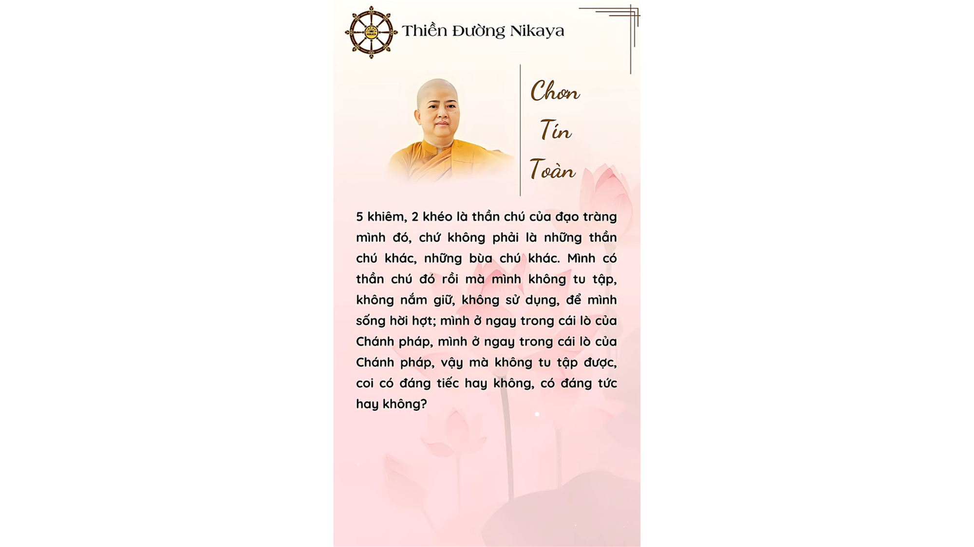 CƠ HỘI THOÁT SANH TỬ ĐANG TRONG TẦM TAY _ CHƠN TÍN TOÀN