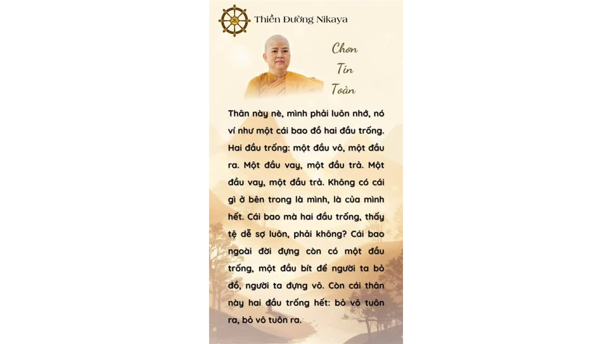 HÃY CỐ GẮNG GIẢI THOÁT KHỎI CÁI BAO DA VÔ NGHĨA NÀY! _ CHƠN TÍN TOÀN