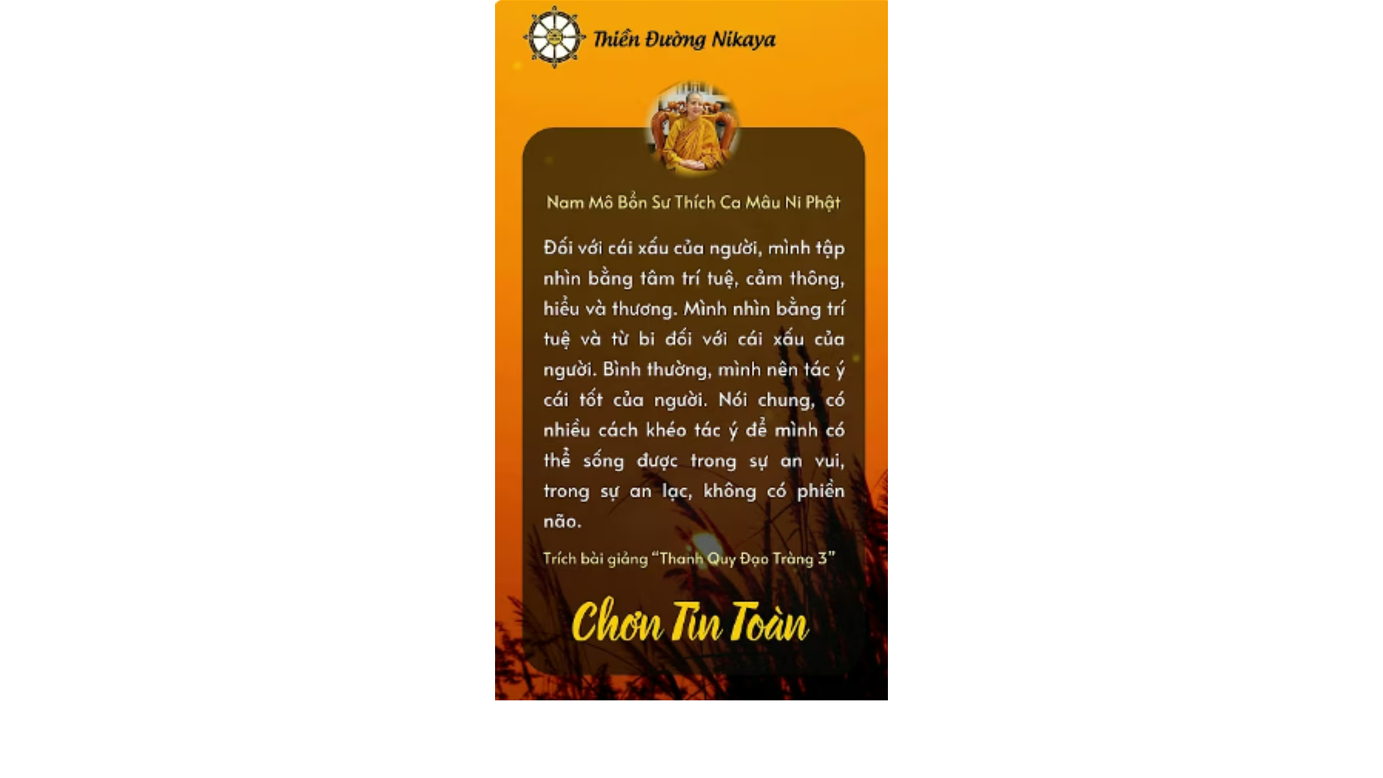TẬP NHÌN NHAU BẰNG HIỂU VÀ THƯƠNG _ CHƠN TÍN TOÀN