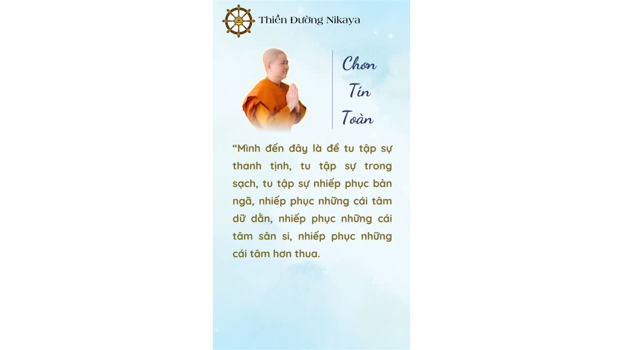 NƯƠNG THÁNH PHÁP ĐỂ THANH LỌC THÂN TÂM _ CHƠN TÍN TOÀN