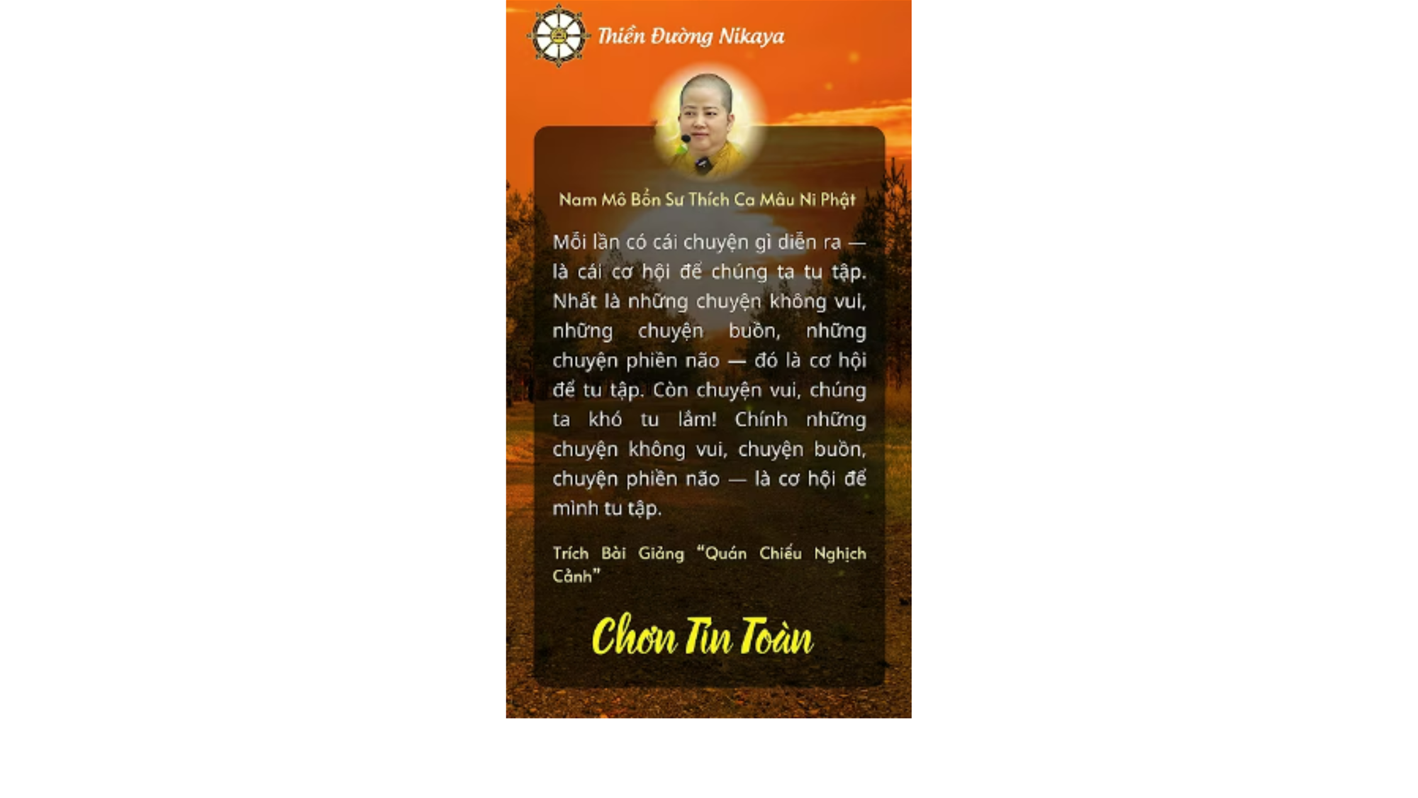 SAO KHÔNG TU NGAY TRONG NGHỊCH CẢNH? _ CHƠN TÍN TOÀN