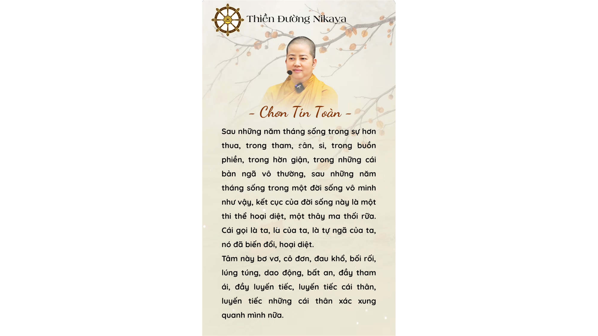 KẾT CỤC CỦA MỘT ĐỜI VÔ MINH _ CHƠN TÍN TOÀN