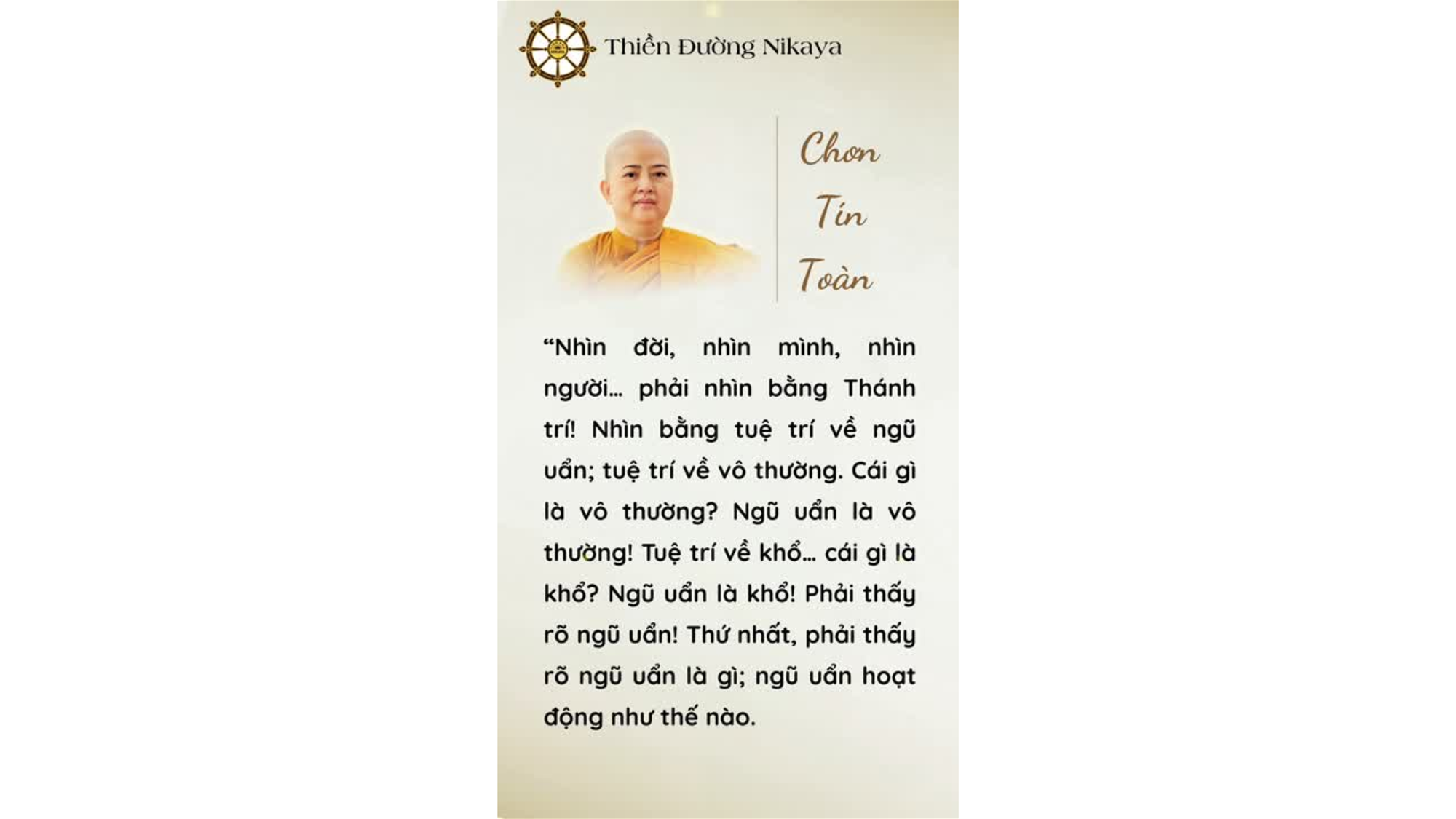 TẬP NHÌN ĐỜI BẰNG THÁNH TRÍ _ CHƠN TÍN TOÀN