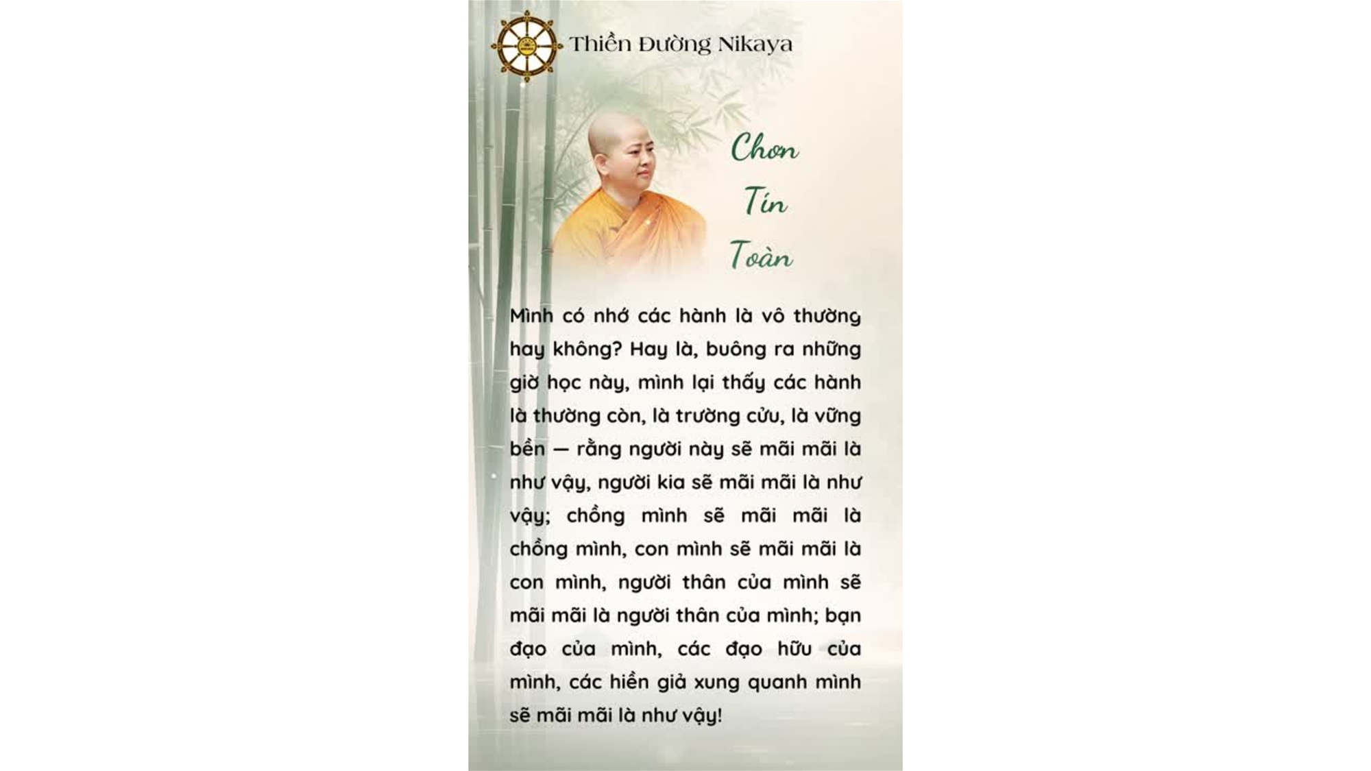 CHÚNG TA ĐÃ THẤY CÁC HÀNH LÀ VÔ THƯỜNG CHƯA? _ CHƠN TÍN TOÀN