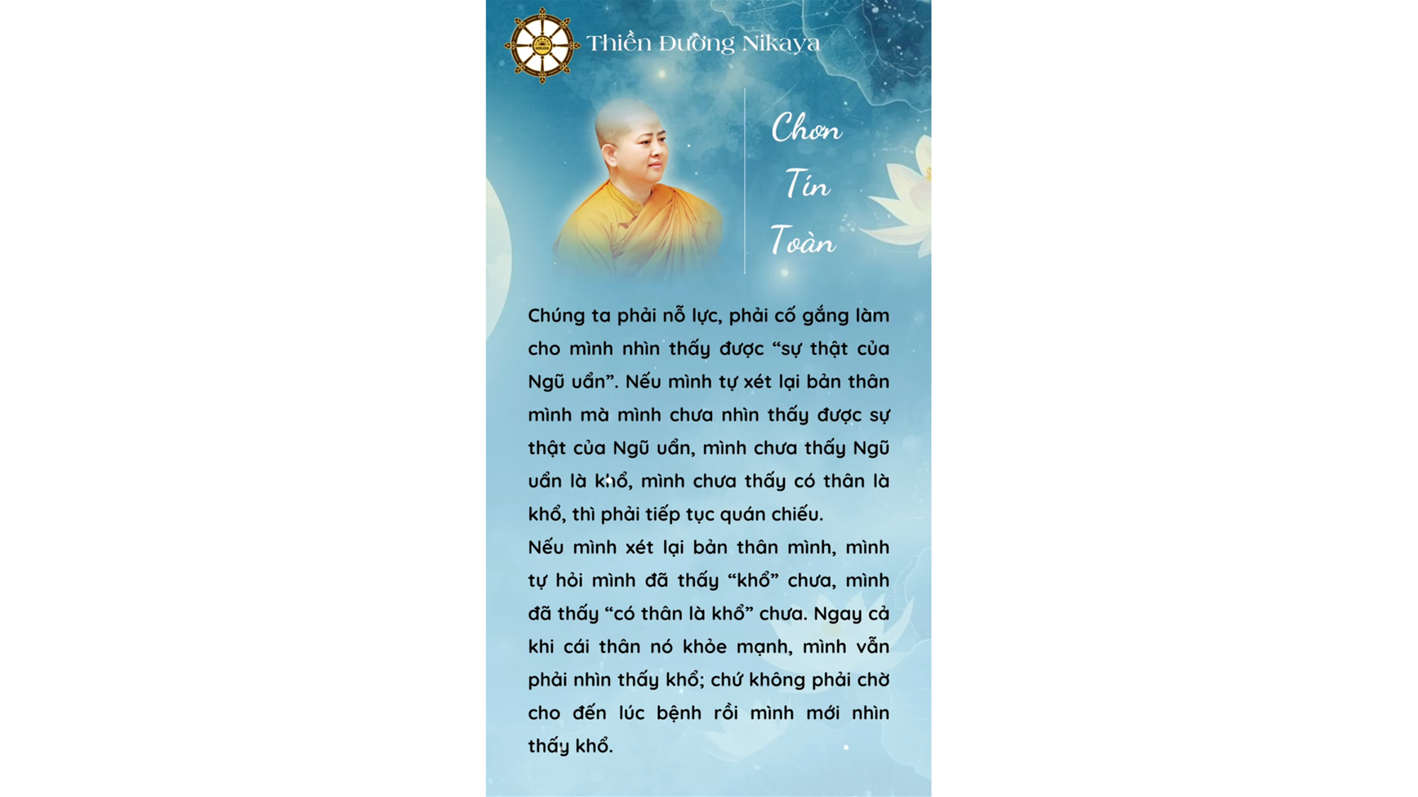 KHÔNG PHẢI ĐỢI KHỔ MỚI THẤY KHỔ _ CHƠN TÍN TOÀN 