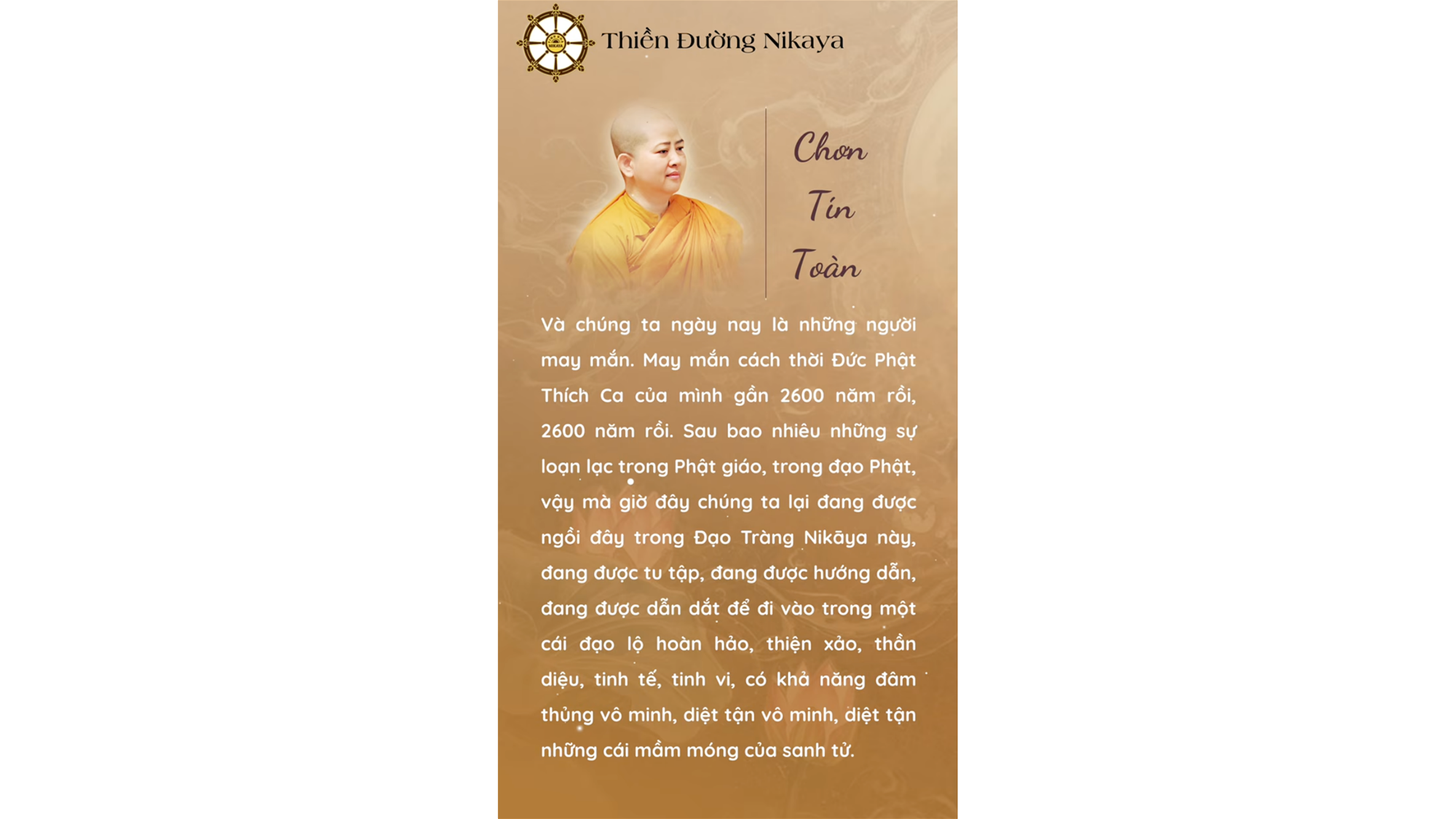 ĐÂY LÀ NHÂN DUYÊN THÁNH THIỆN LÀNH CỦA CHÚNG TA _ CHƠN TÍN TOÀN