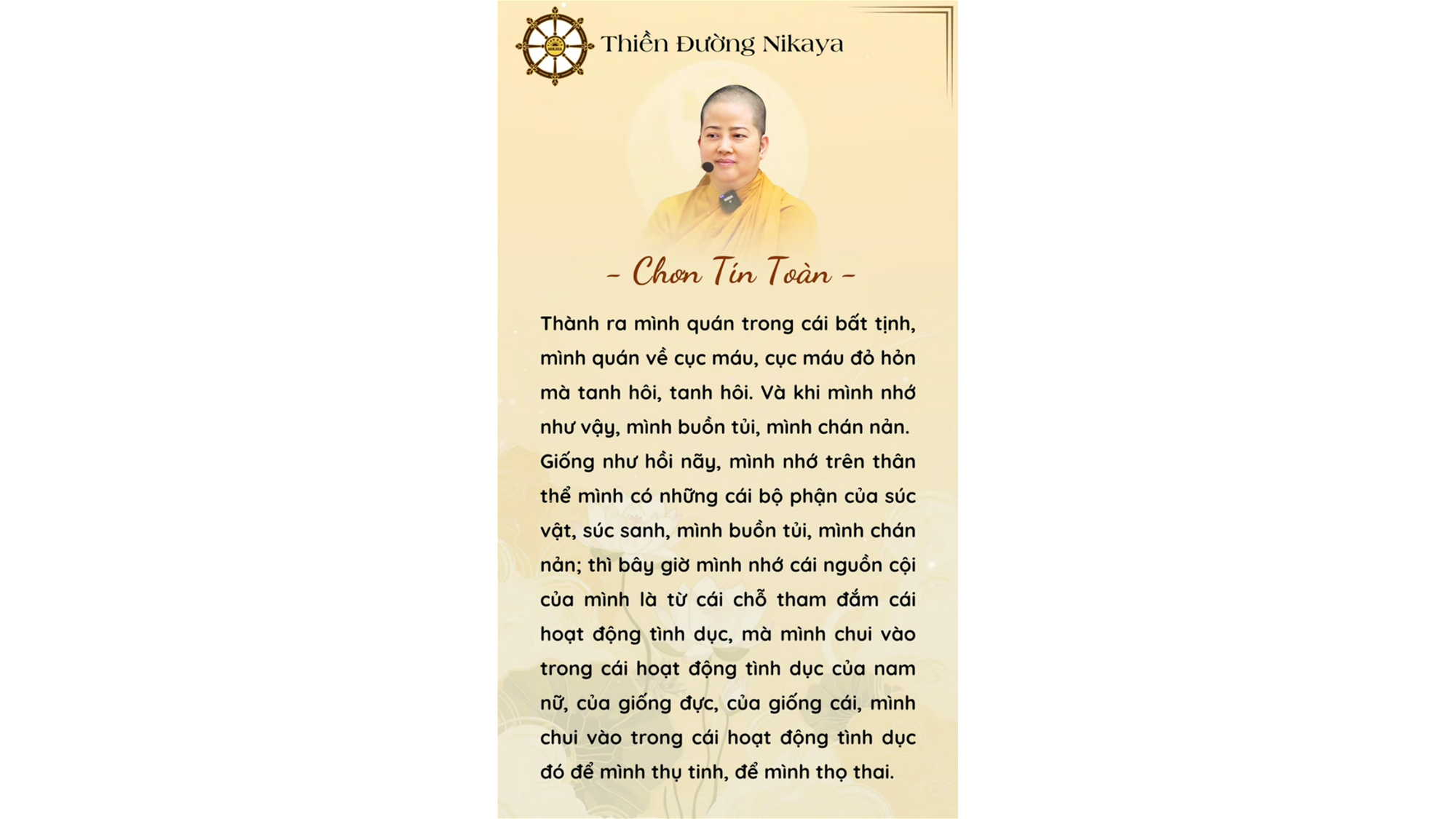 HÃY CẢM NHẬN SỰ THẬT CỦA THÂN NÀY! _ CHƠN TÍN TOÀN