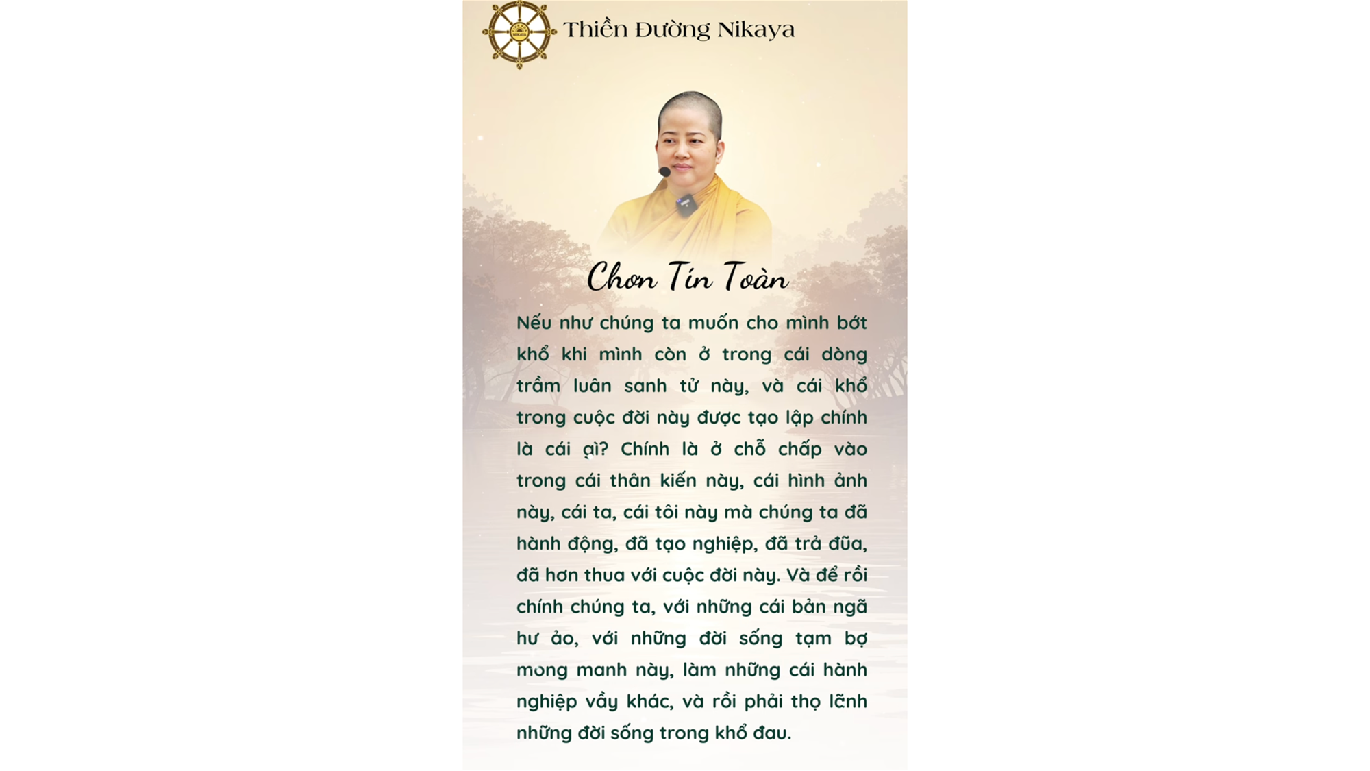 LÀM SAO ĐỂ BỚT KHỔ TRONG DÒNG SANH TỬ NÀY? _ CHƠN TÍN TOÀN 