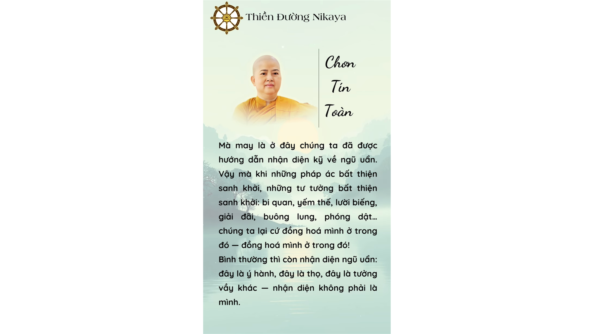 HÃY TÁCH MÌNH RA KHỎI CẢM GIÁC BẤT THIỆN _ CHƠN TÍN TOÀN