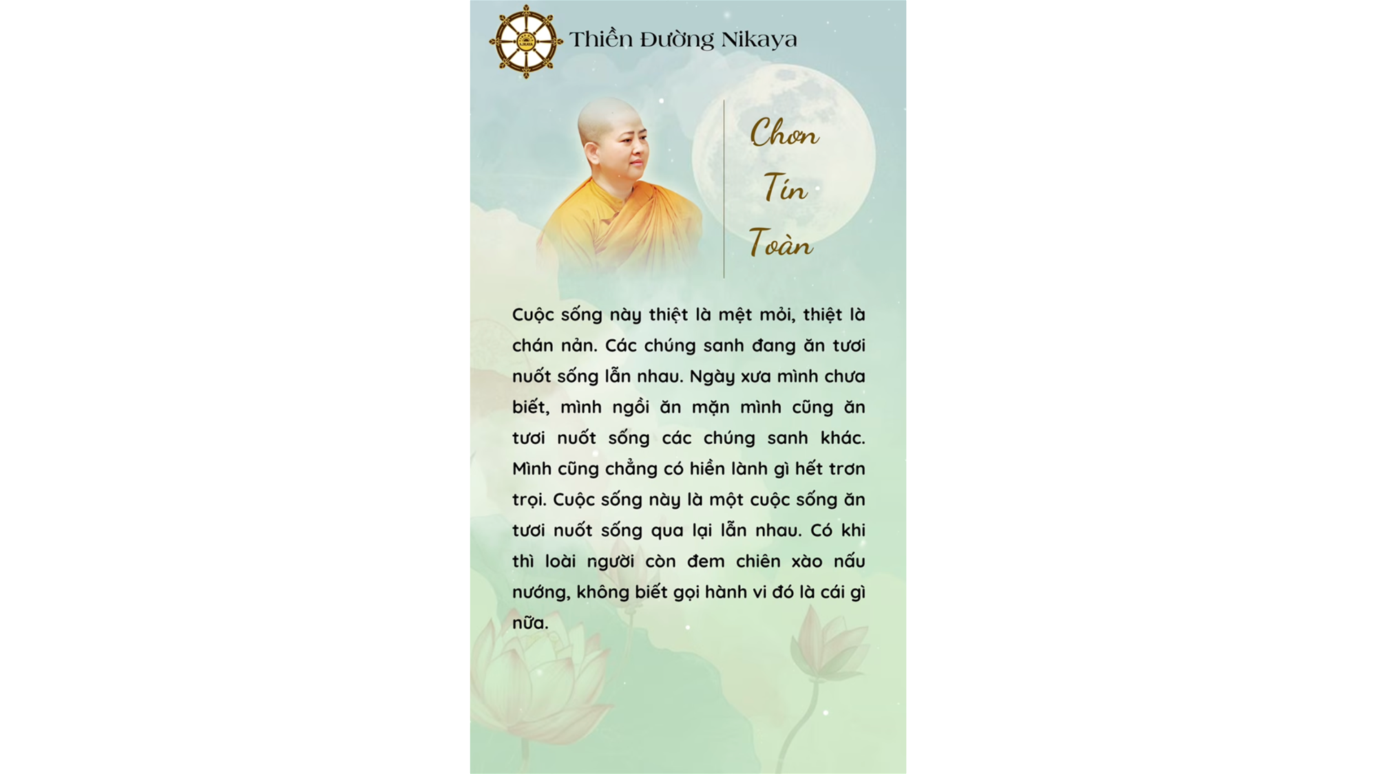 DÒNG SANH TỬ THẬT ĐÁNG BUỒN, ĐÁNG CHÁN! _ CHƠN TÍN TOÀN