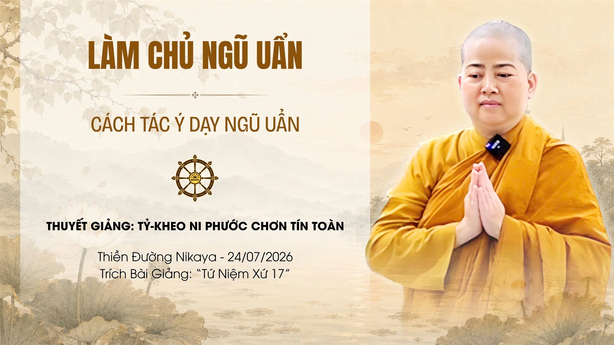  LÀM CHỦ NGŨ UẨN | CÁCH TÁC Ý DẠY NGŨ UẨN _ CHƠN TÍN TOÀN